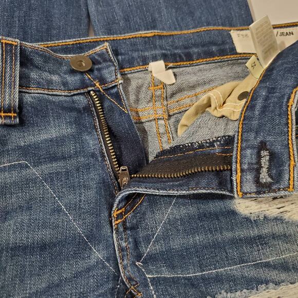 Rag & Bone Dre Distressed & Repaired Ada Brigade Boyfriend Jean Womens 25 Blue - Picture 7 of 12